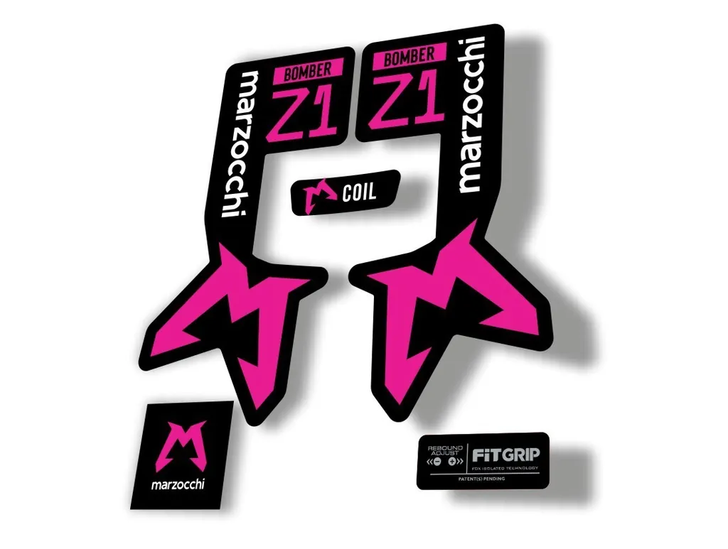 Marzocchi Bomber Z1 2025 2025 Fork Suspension Sticker Decal Kit Adhesive Pink - 1