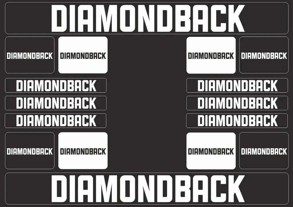 Bicycle Vinyl Frame Stickers – Compatible with DIAMONDBACK Bikes – White - 1