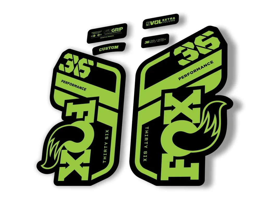 FOX 36 Performance 2021 Factory Fork Decals Suspension Sticker Green - 1