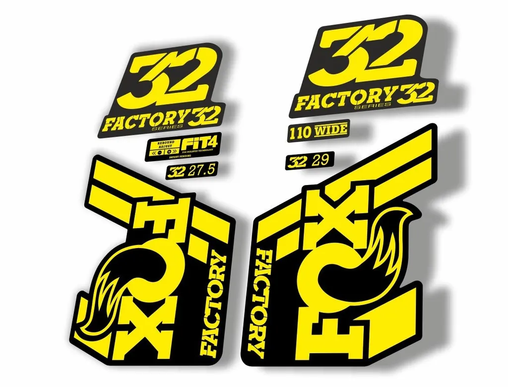 FOX 32 Float 2018-19 Forks Suspension Factory Decals Stickers Adhesive Yellow - 1