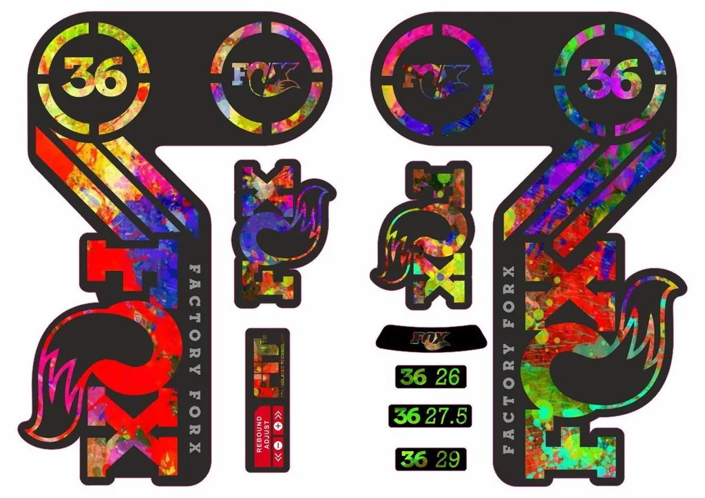 FOX 36 Heritage 2015 Fork Suspension Factory Decal Sticker Adhesive Oil Slick - 1