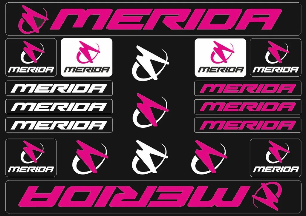Bicycle Vinyl Stickers – Compatible with Merida Bikes – Pink - 1
