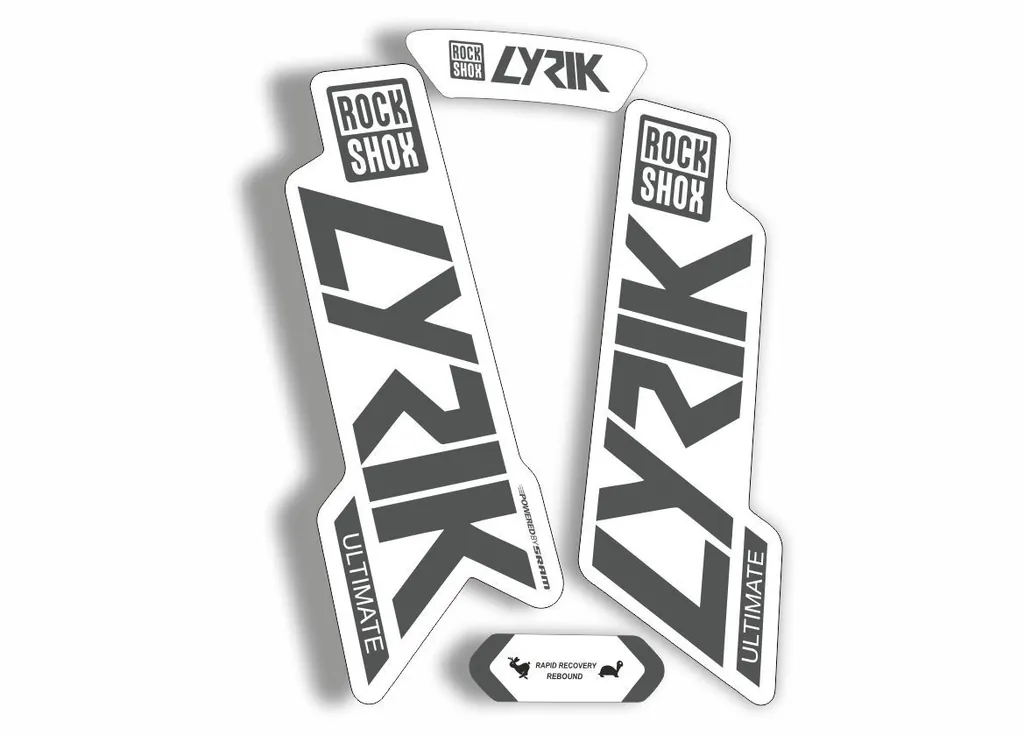 Rock Shox Lyrik Ultimate 2020 Fork Decal Bike Cycling Sticker Gray White - 1