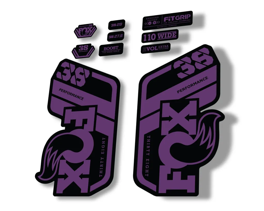 FOX 38 Performance 2021 Forks Suspension Factory Decal Sticker Purple - 1