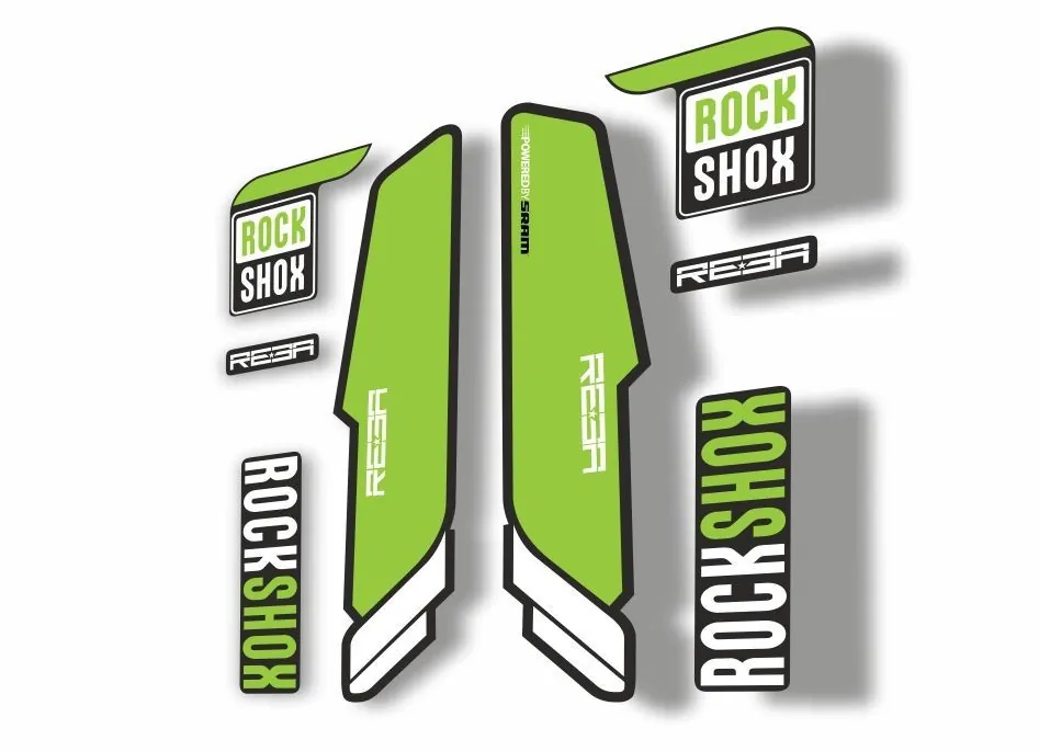 Rock Shox REBA 2015-17 Fork Decal Mountain Bike Cycling Sticker Adhesive Green - 1