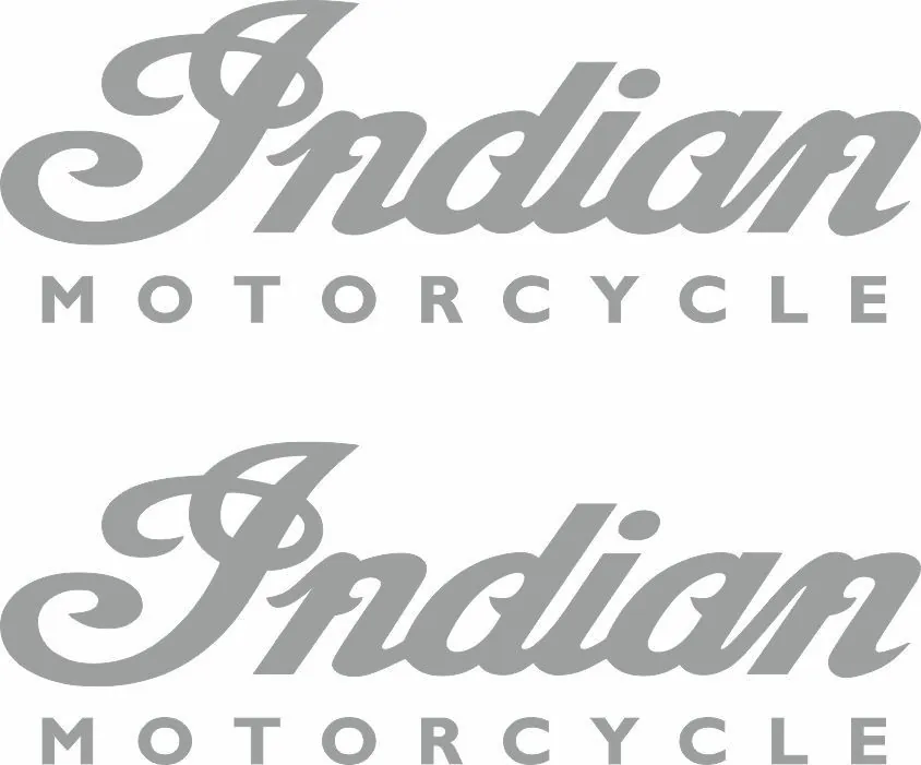INDIAN MOTORCYLES Vinyl Sticker Decal Adhesive Set 8.4" x 2.9" Gray 2 Pcs - 1