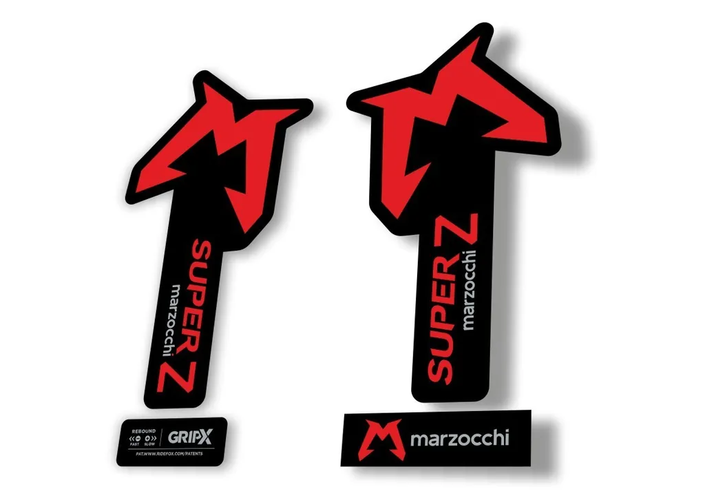 Marzocchi SUPER Z 2025 Fork Suspension Sticker Decal Kit Adhesive Red - 1