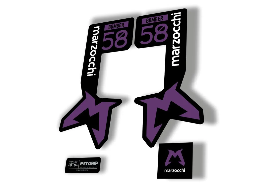 Marzocchi Bomber 58 2025 Suspension Sticker Decal Kit Adhesive Purple - 1