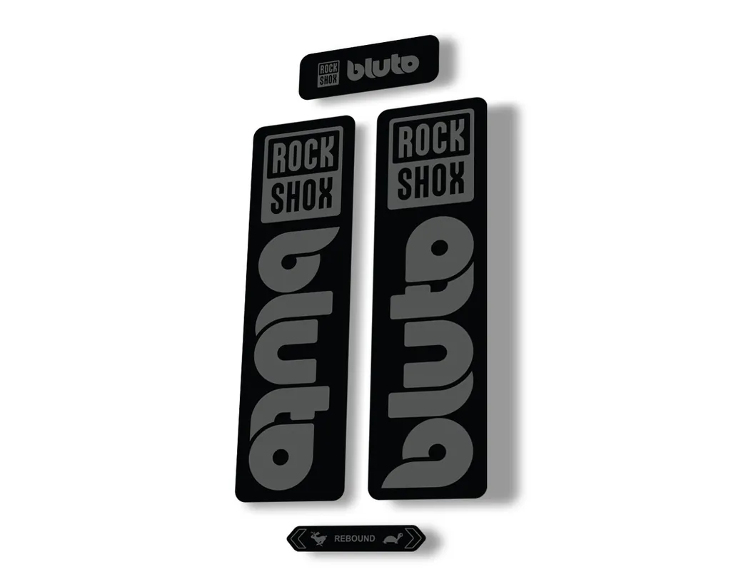 Rock Shox BLUTO 2021 Mountain Bike Cycling Decal Kit Sticker Adhesive Gray - 1