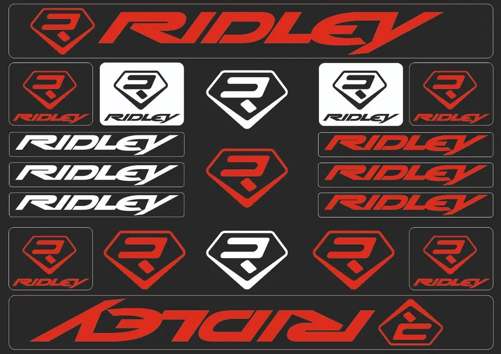 Bicycle Vinyl Stickers – Compatible with RIDLEY Bikes – Red - 1