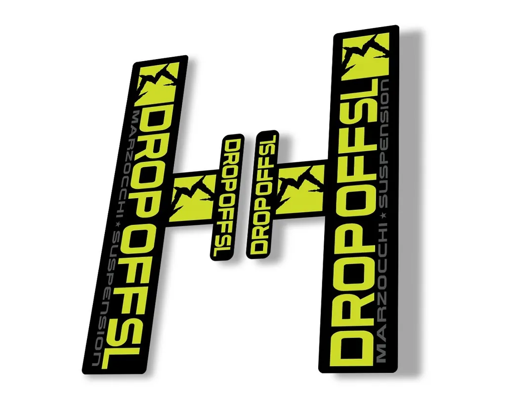 Marzocchi Drop Off SL Suspension Sticker Decal Kit Adhesive Lime Green - 1