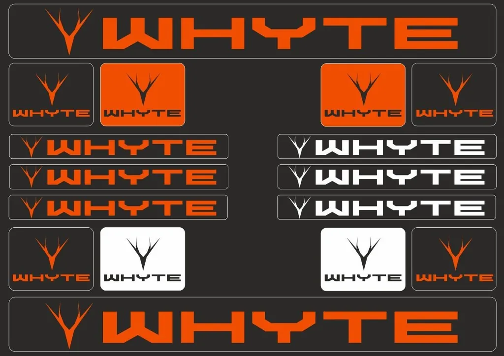 Vinyl Bike Stickers – Compatible with WHYTE Bikes – Orange - 1