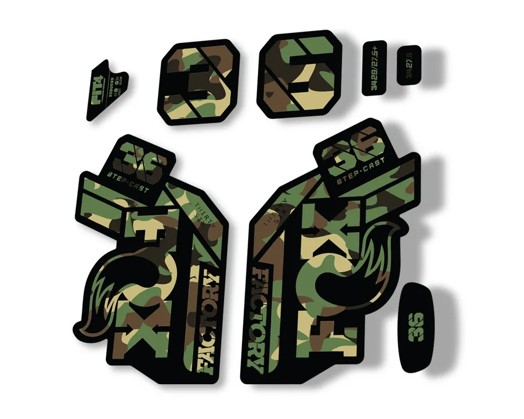 FOX 36 Step Cast SC 2021 Factory Fork Decals Suspension Sticker Adhesive Camo - 1