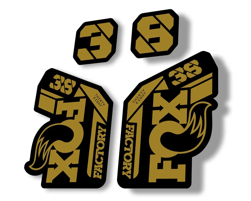 FOX 38 2021 Factory Forks Suspension Decals Sticker Set Adhesive Gold - 1