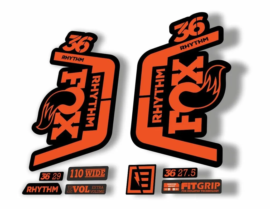 FOX 36 Rhythm 2019 Forks Suspension Factory Decal Sticker Adhesive Orange - 1