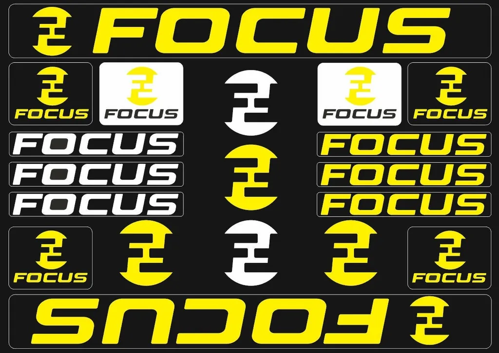 Bicycle Vinyl Frame Stickers – Compatible with FOCUS Bikes – Yellow - 1