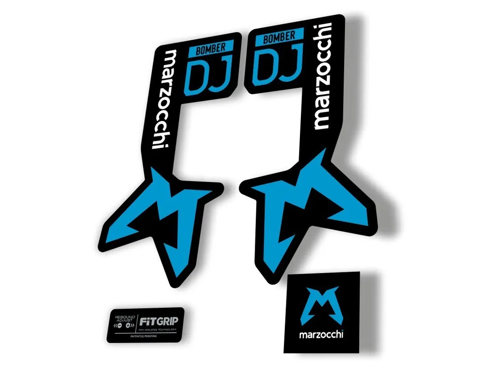 Marzocchi Bomber DJ 2025 Fork Suspension Sticker Decal Kit Adhesive Blue - 1