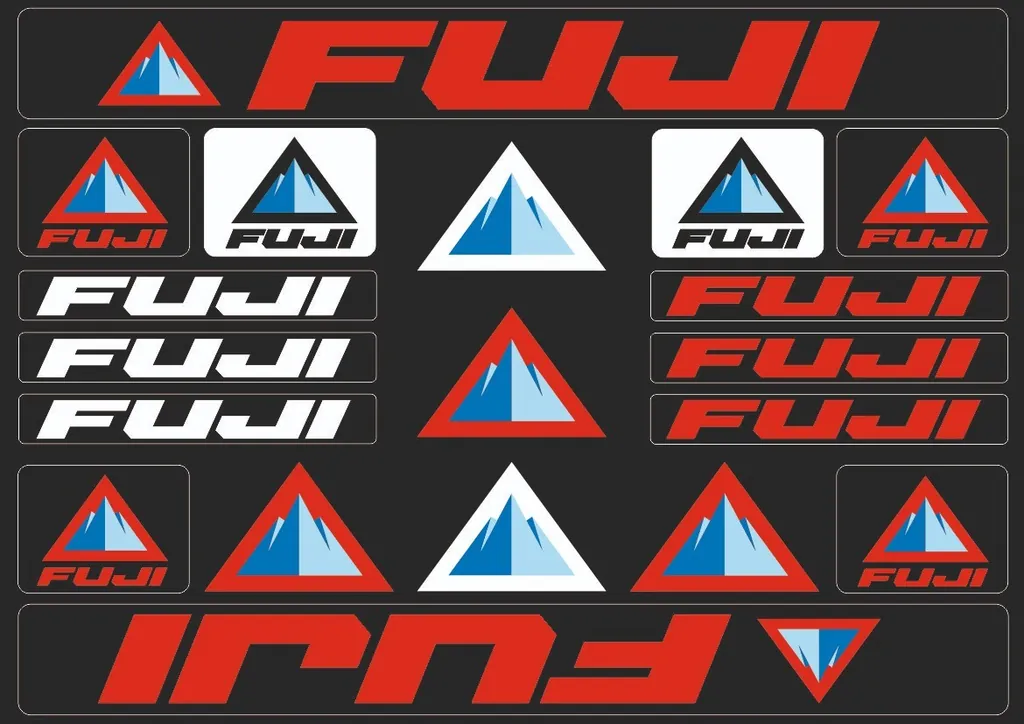 Bicycle Vinyl Frame Stickers – Compatible with FUJI Bikes – Red - 1