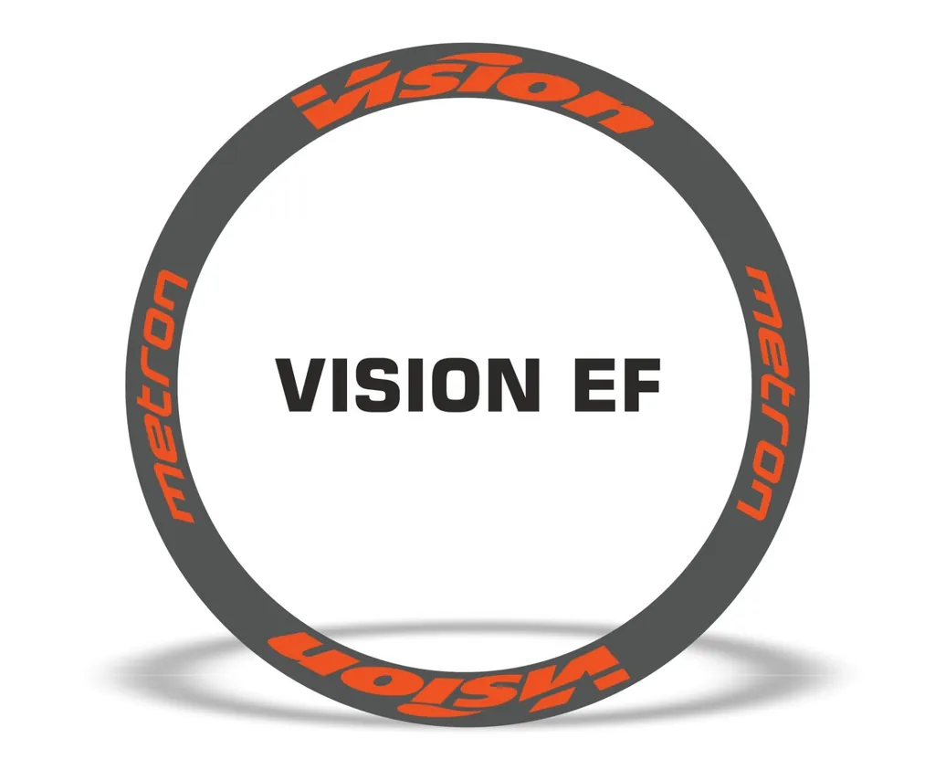 Vision Metron EF Road Bike Rim Decal Wheel Sticker Set Adhesive Orange - 1