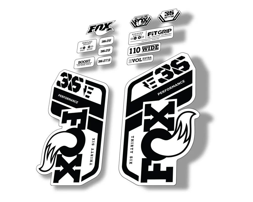 FOX 36 Performance E Bike 2021 Forks Suspension Factory Decal Sticker Black - 1