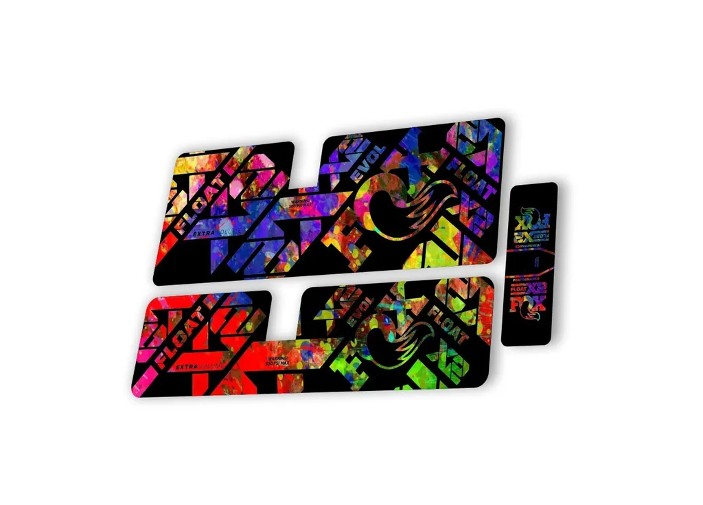 FOX Float X2 Performance 2021 Rear Shock Suspension Sticker Decal Kit Oil Slick - 1