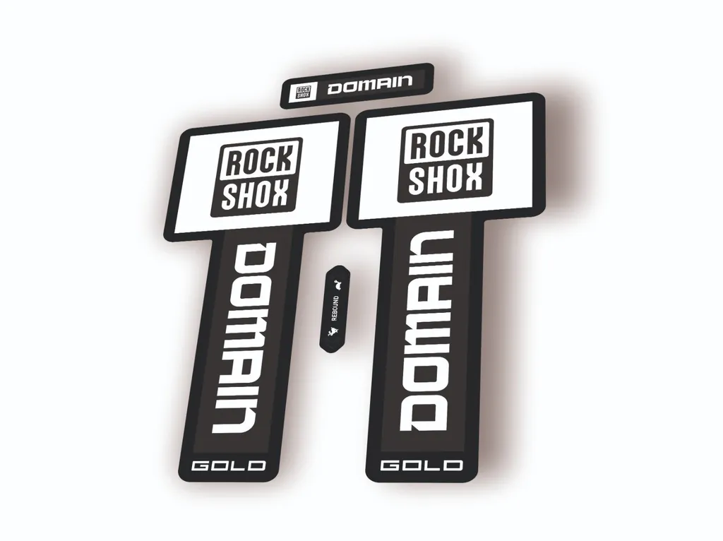 Rock Shox DOMAIN GOLD 2025 Mountain Bike Cycling Decal Sticker Adhesive White - 1