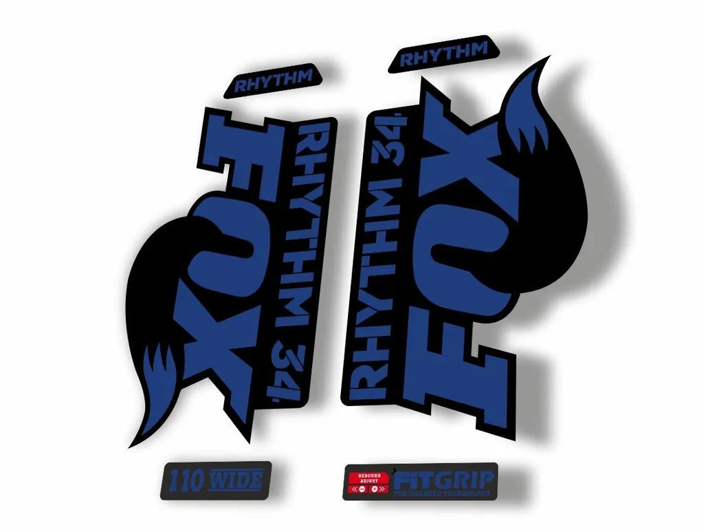 FOX 34 Rhythm 2018 Forks Suspension Factory Decal Sticker Adhesive Dark Blue - 1