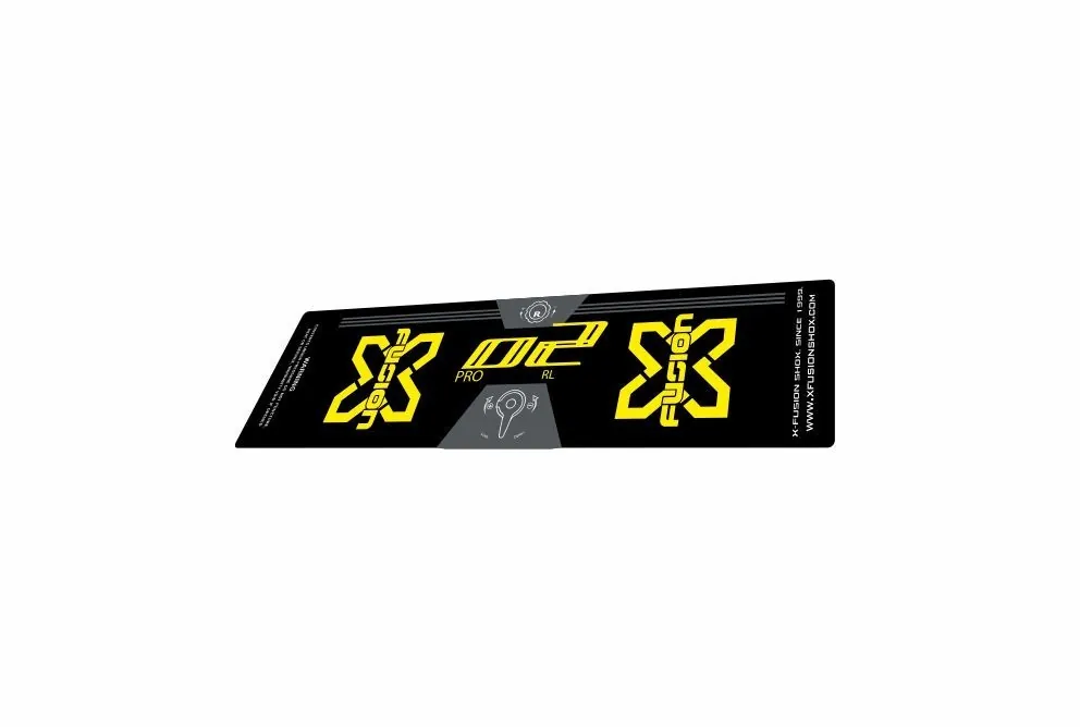 X Fusion 2018 O2 Pro RL Rear Shock Suspension Sticker Factory Decal Yellow - 1