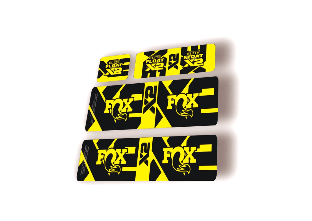 FOX Float X2 Elite 2026 Rear Shock Decal Sticker Kit Adhesive Yellow - 1
