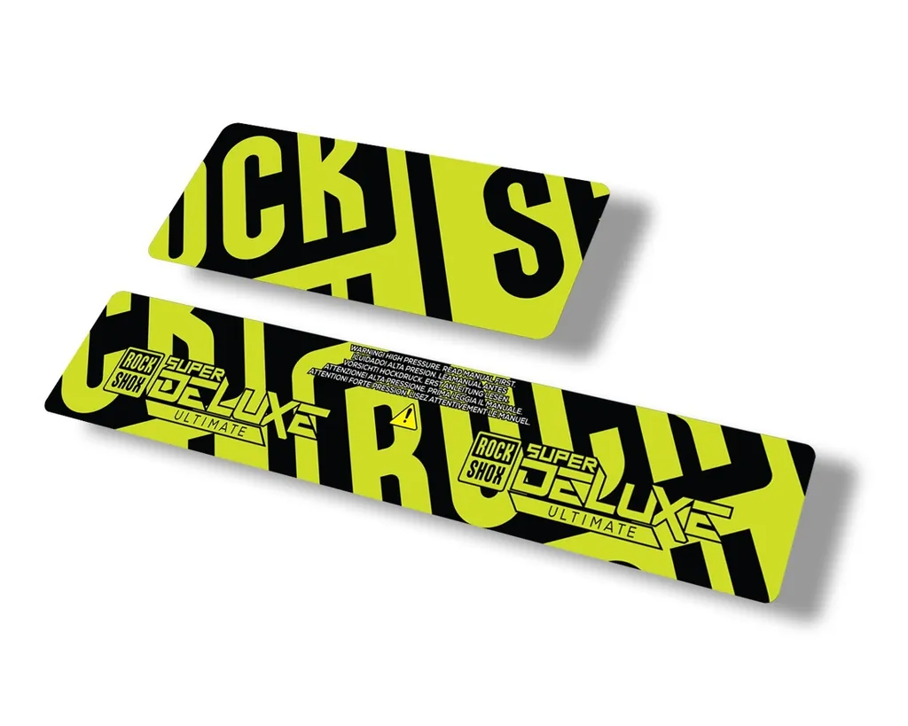Rock Shox 2021 Super Deluxe Ultimate Rear Shock Decal Sticker Set Lime Green - 1