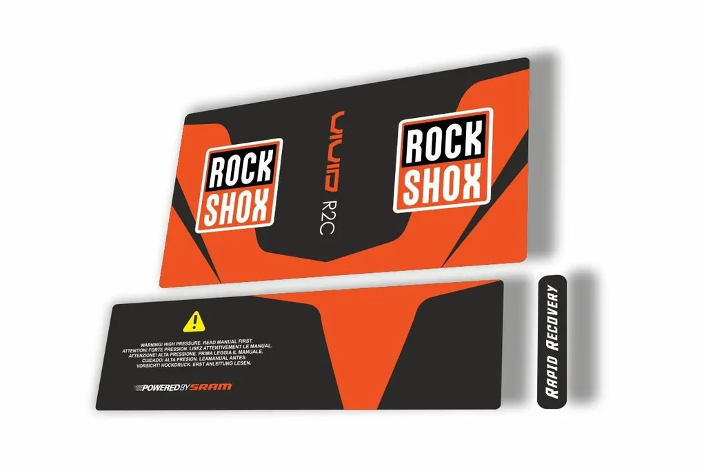 Rock Shox Vivid Air R2C 2017 Rear Shock MTB Decal Sticker Adhesive Orange - 1