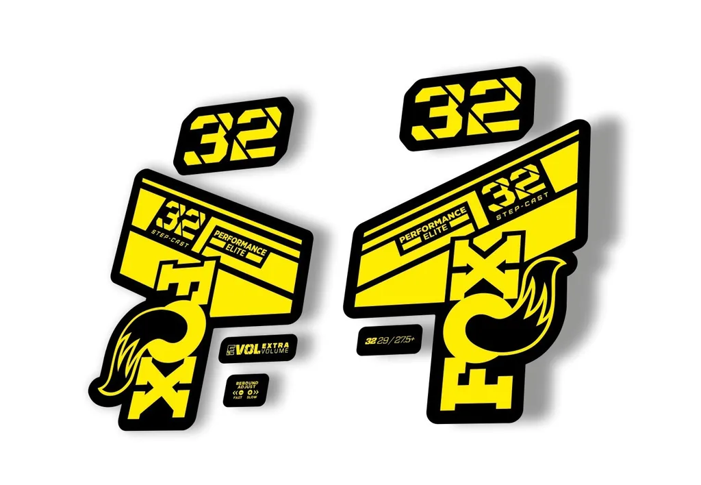 FOX 32 Step Cast Elite 2021 Factory Fork Decals Suspension Sticker Yellow - 1