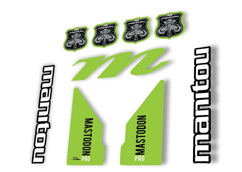 Manitou Mastadon Pro 2017 Fork Suspension Decal Kit Sticker Green - 1
