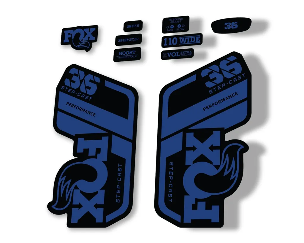 FOX 36 Step Cast SC 2021 Performance Fork Decals Suspension Sticker Dark Blue - 1