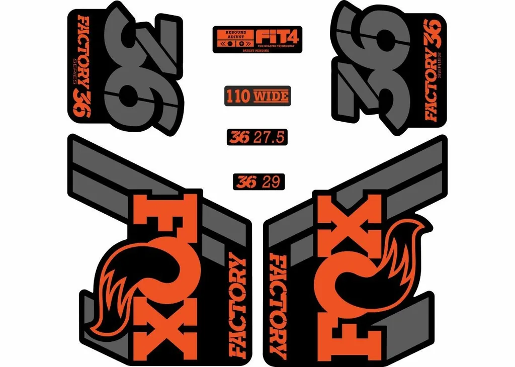 FOX 36 Float 2018-19 Forks Suspension Factory Decal Sticker Adhesive Orange Gray - 1