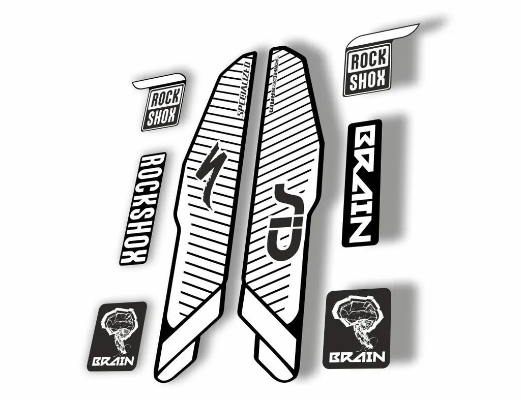Rock Shox SID Brain 2015 Mountain Bike Cycling Decal Sticker Adhesive White - 1