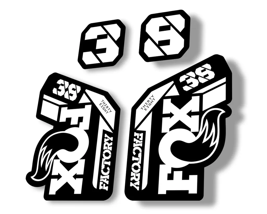 FOX 38 2021 Factory Forks Suspension Decals Sticker Set Adhesive White - 1