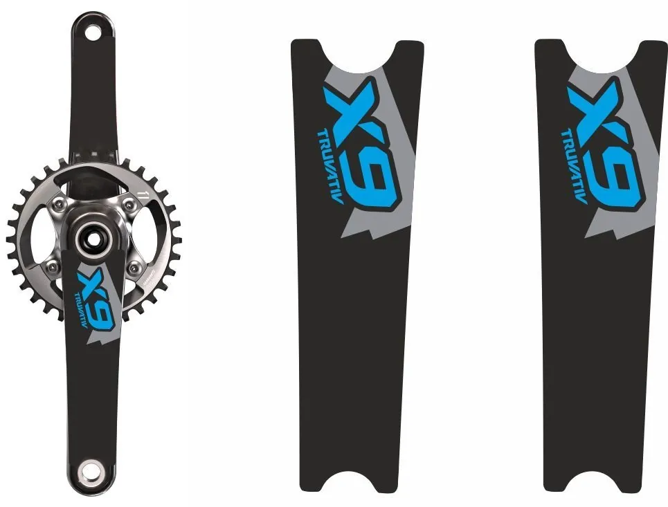 Crank Set Stickers Decals MTB SRAM X9 Mountain Bike Bicycle Adhesive 2 Pcs Blue - 1