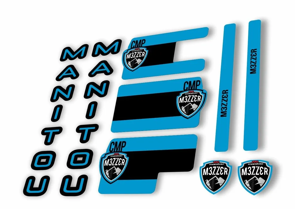 Manitou Mezzer Comp 2020 Fork Suspension Decal Kit Sticker Set Blue - 1