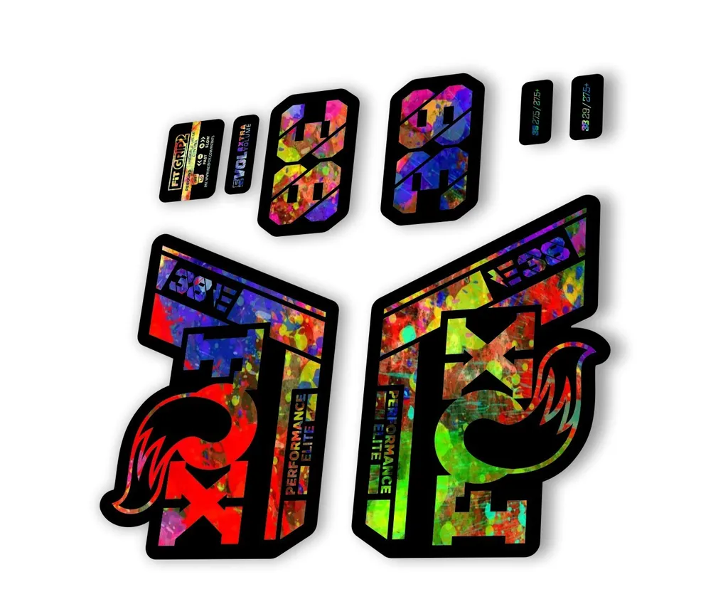 FOX 38 P. Elite E Bike 2021 Forks Suspension Factory Decal Sticker Oil Slick - 1