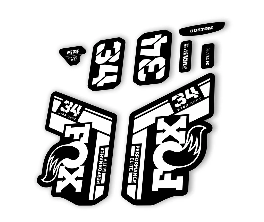 FOX 34 Step Cast Elite 2021 Factory Fork Decals Suspension Sticker White - 1