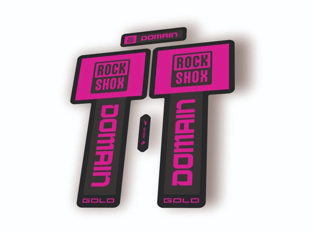 Rock Shox DOMAIN GOLD 2025 Mountain Bike Cycling Decal Sticker Adhesive Pink - 1