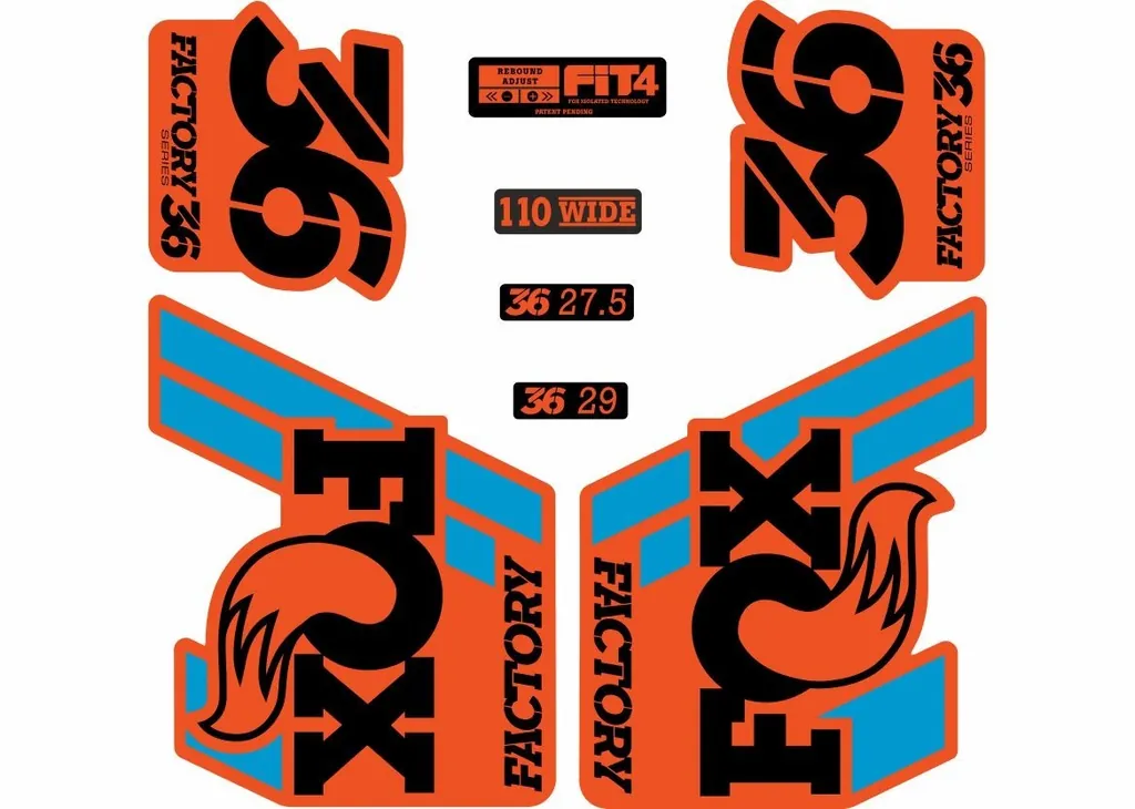 FOX 36 Float 2018-19 Forks Suspension Factory Decals Sticker Adhesiv Orange Blue - 1