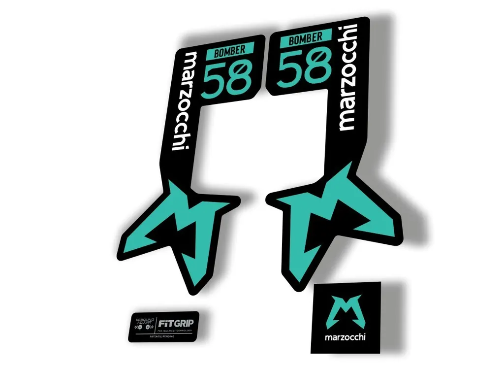 Marzocchi Bomber 58 2025 Suspension Sticker Decal Kit Adhesive Dolphin - 1