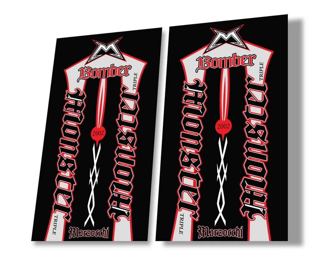 Marzocchi Bomber Monster 2002 Suspension Decal Kit Sticker Adhesive Red - 1