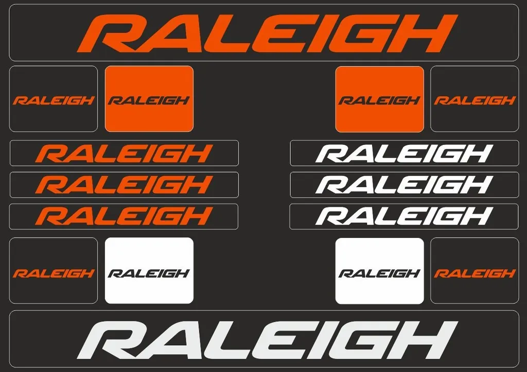 Bicycle Vinyl Stickers – Compatible with RALEIGH Mountain Bikes – Orange - 1