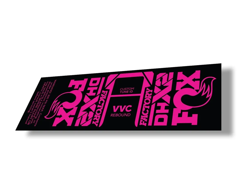 FOX Float DHX2 2021 Rear Shock Suspension Factory Sticker Decal Adhesive Pink - 1