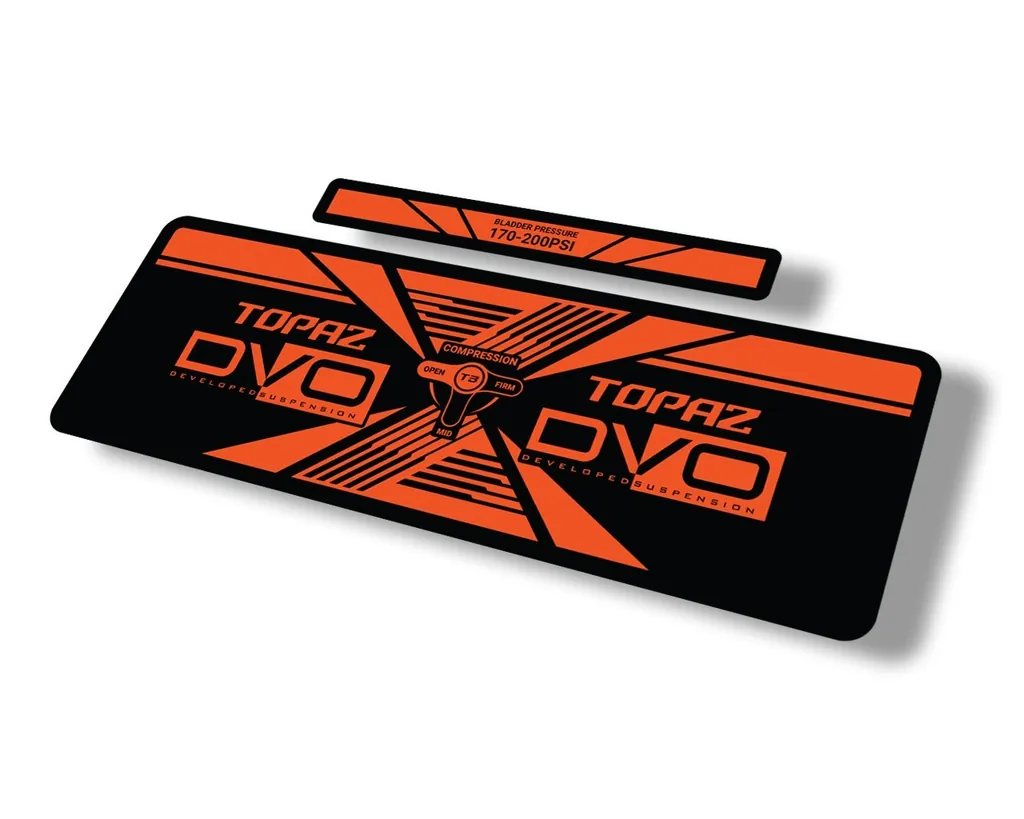 DVO 2020 Topaz AM Rear Shock Suspension Sticker Factory Decal Adhesive Orange - 1