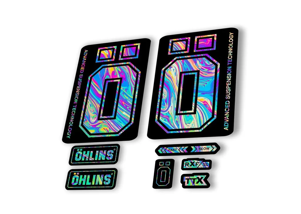 Ohlins RXF36 M2 2019 Fork Decal Mountain Bike Cycling Sticker Oil Slick 1 - 1