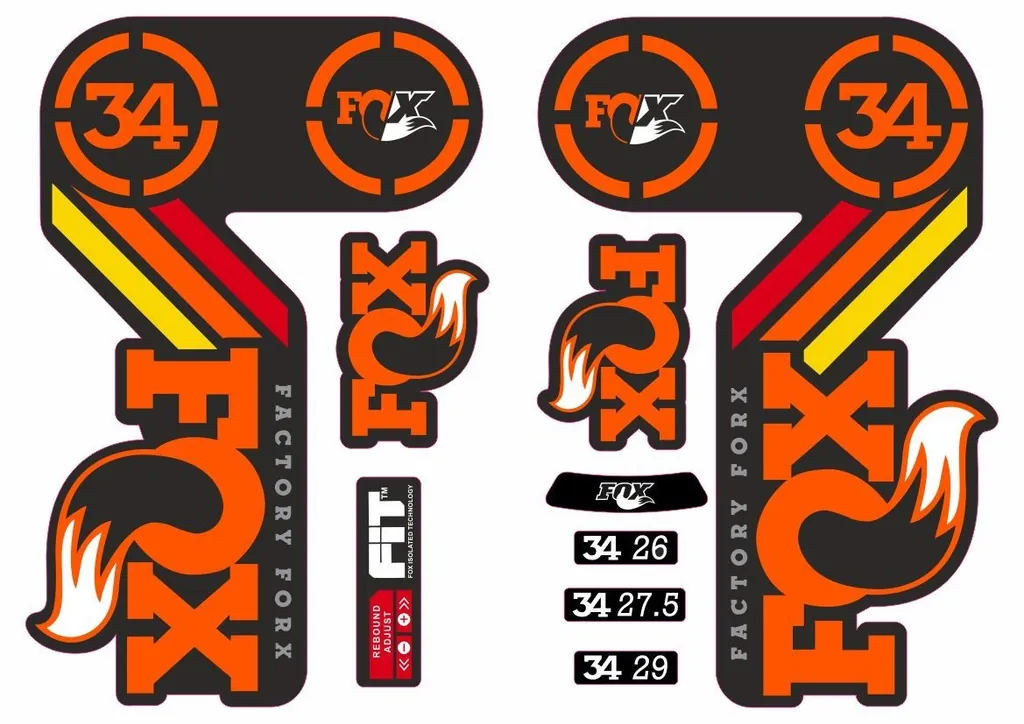 FOX 34 Heritage 2015 Fork Suspension Factory Decal Sticker Adhesive Rainbow - 1
